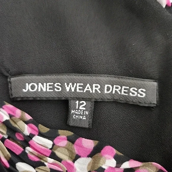 Jones Wear Fit Flare Midi Dress Black Polka Dot Sleeveless Pleated Sundress - Picture 8 of 9